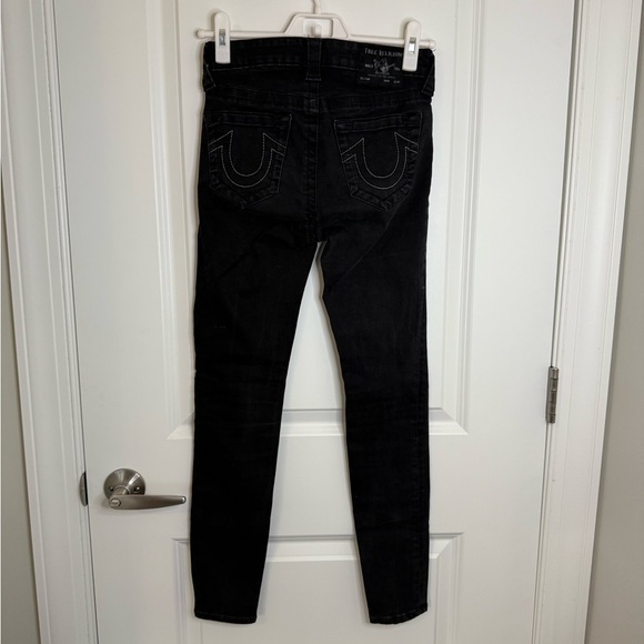 True Religion Halle Mid Rise Super Skinny Black Jeans - Picture 12 of 12